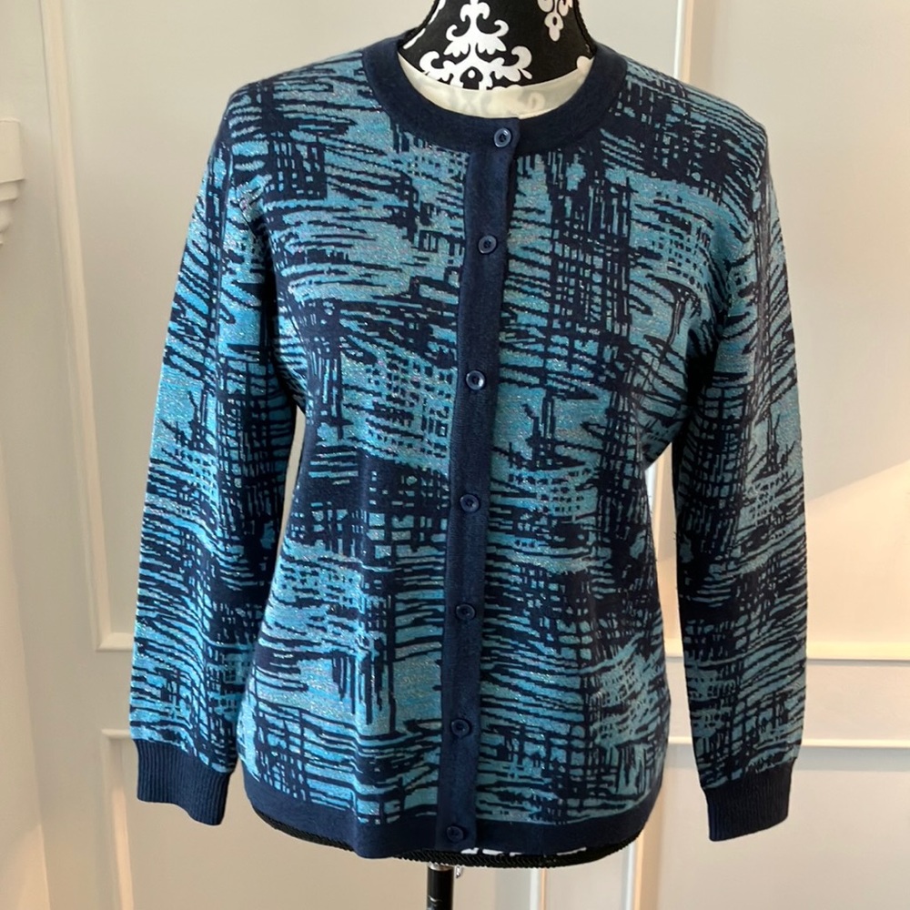 Camela merino wool blend button up sweater.
